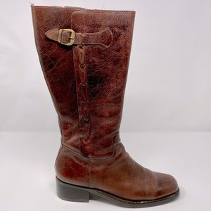 Nicole Brown Leather Riding Boots